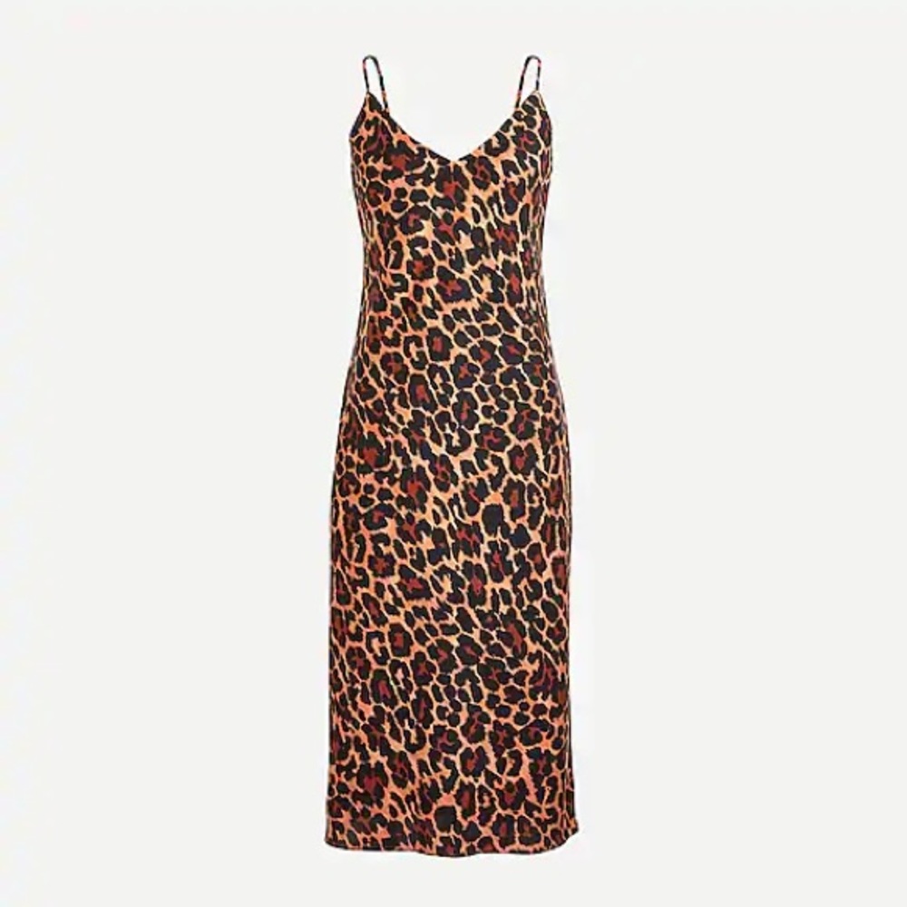 J.Crew Bias-cut slip dress in leopard